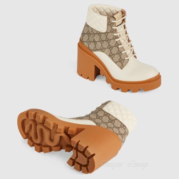 NEW GUCCI Apollo GG Supreme Canvas Leather Platform Ankle Bootie EU 41.5/US 11.5 - Picture 11 of 15